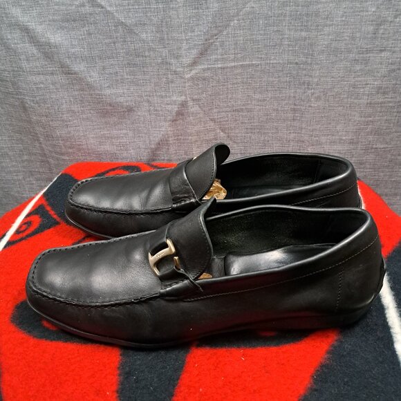 %Salvatore Ferragamo Black Leather Slip-On Loafers Size 11 Men / D3 main image 7
